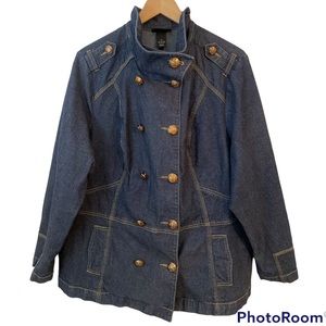 NWOT Lane Bryant Dark Jean/Denim Military Jacket size 24